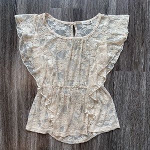 Tan Lacy Blouse